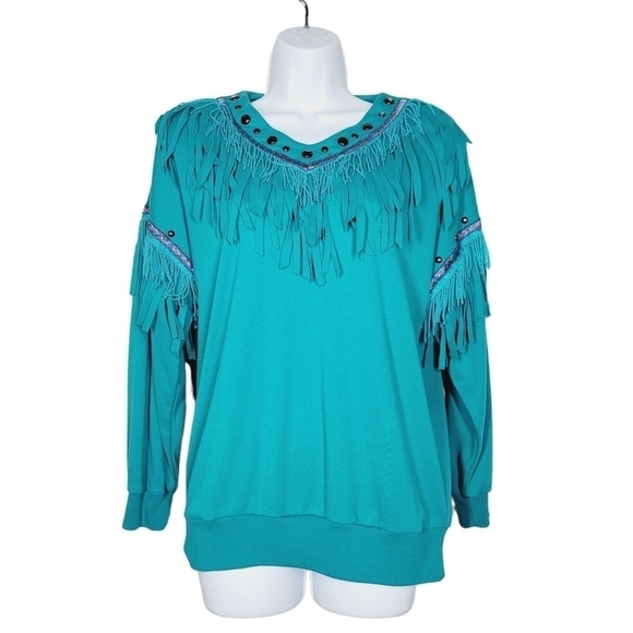 Vintage 80s Donna Turan Western Sweater - Picture 1 of 6